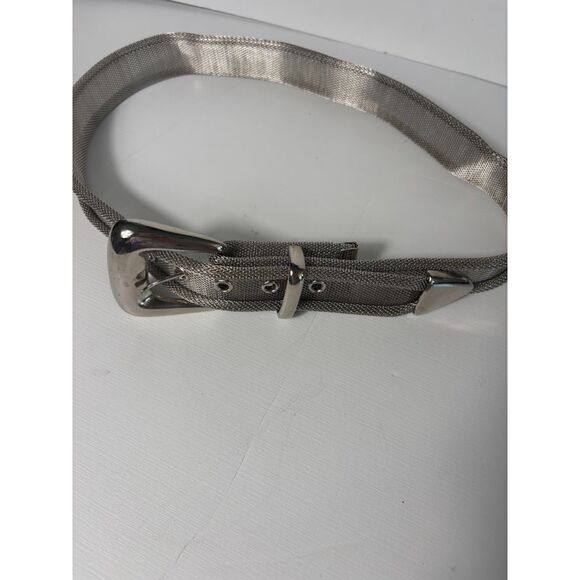 Women's Mesh Chainmail Belt Silver VTG 80s maximalist retro disco funky - Picture 4 of 5